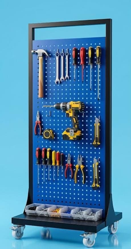 Mobile Pegboard Stand