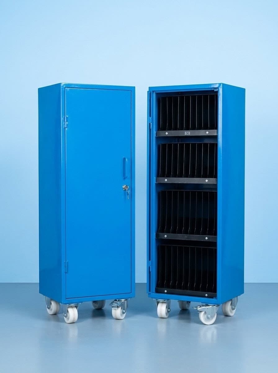 Mobile Slotted Storage Cabinet